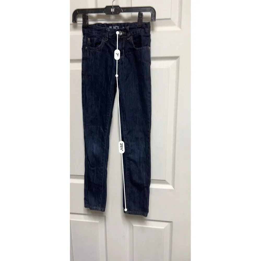 The Children's Place Boys‎ Skinny Jeans Dark Wash Indigo Size 10 Slim Adjustable